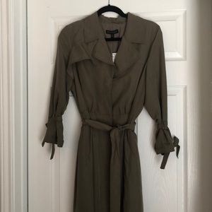 Banana Republic Green Tie Waist Shirt Dress